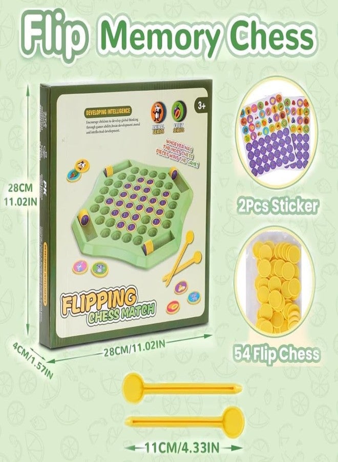 لعبة CountryLink Animal Memory Flip Chess Game Montessori Matching Puzzle Board Game للأطفال لعبة سفر تعليمية للأطفال الصغار ومرحلة ما قبل المدرسة أنشطة تعليمية (ملصقات حيوانات و4 أعواد) - Image 2